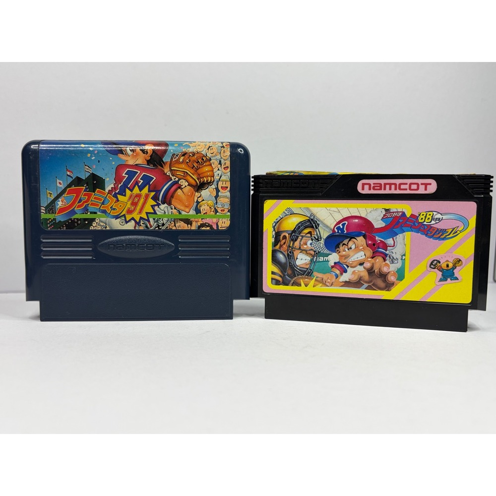 Namco Family Stadium Famicom Cartridge Lot Famista 91 and 88 Nintendo Japan